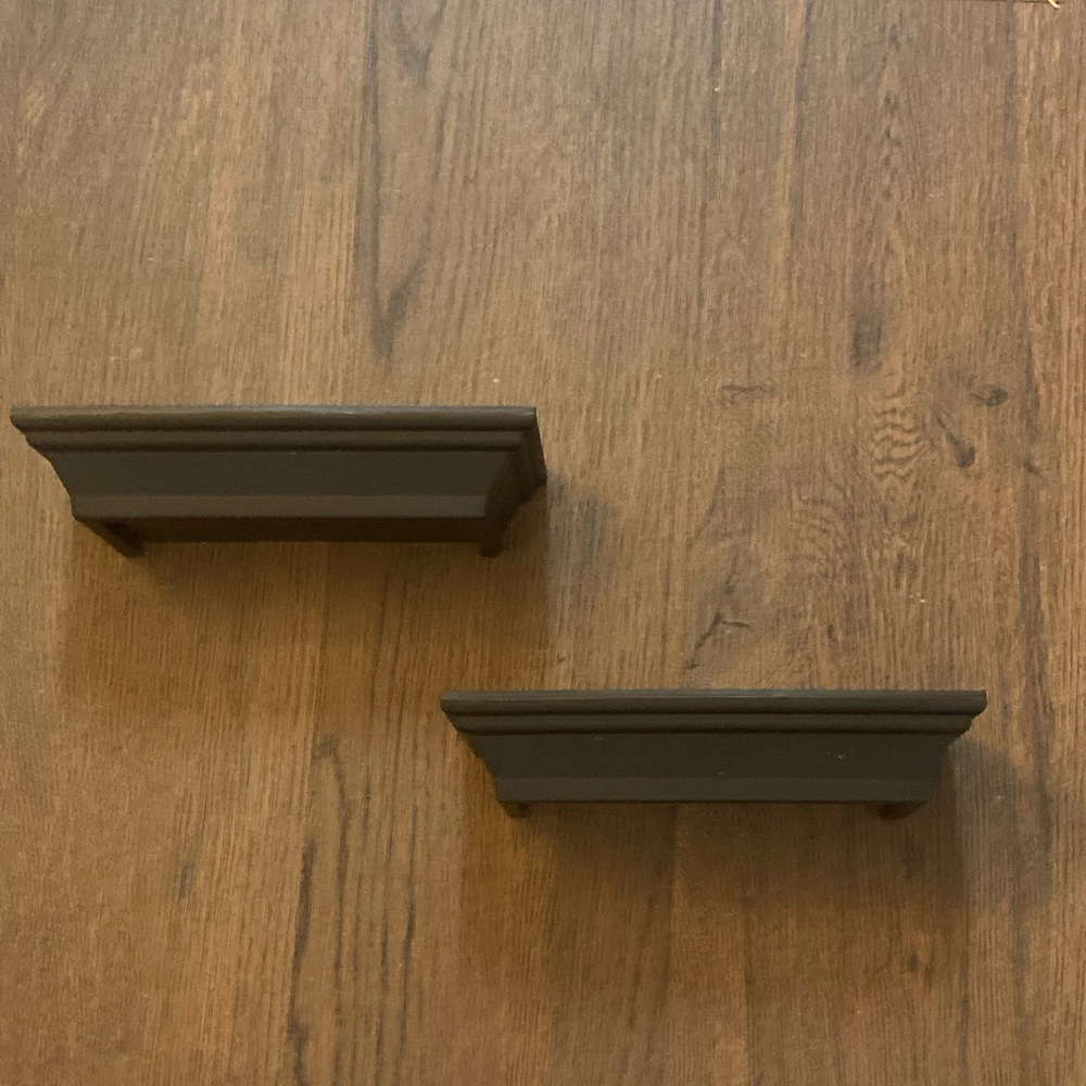 Two Black Flloating Wall Shelves